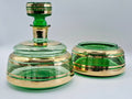 Vintage art-deco stijl kaptafelset groen glas